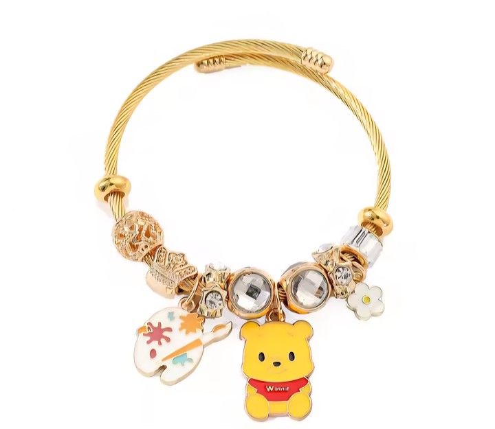 Painting With Winnie The Pooh Charm Bracelet
