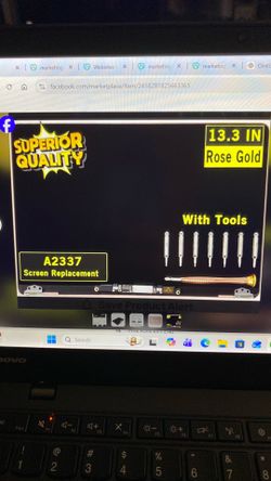 MacBook Air M1 A2337 13.3” Retina LCD Screen Assembly - Rose Gold - New