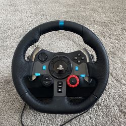 Logitech G29 Driving Force Racing Wheel and Floor Pedals, Real Force Feedback, Stainless Steel Paddle Shifters, Leather Steering Wheel Cover for PS5, 