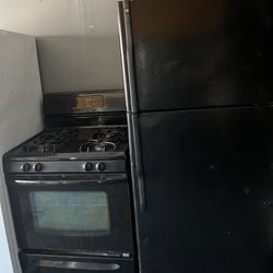 Black G.E 30” Refrigerator W/ Gas Stove