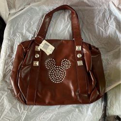 622 NWT Disneyland Resort Brown Hobo Studded Mickey Hand Bag  $25 Firm 