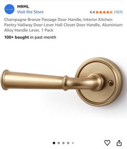 Champagne Bronze Privacy Door Handle, Bedroom Bathroom Door Lever Interior Privacy Door Handle, Aluminium Alloy Handle Lever, 1 Pack