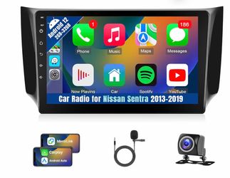 Car Stereo for Nissan Sentra 2013 2014 2015 2016 2017 2018 2019 with Carplay Android Auto, 10.1 Inch Screen for Nissan Sentra Car Radio, Blutooth FM G