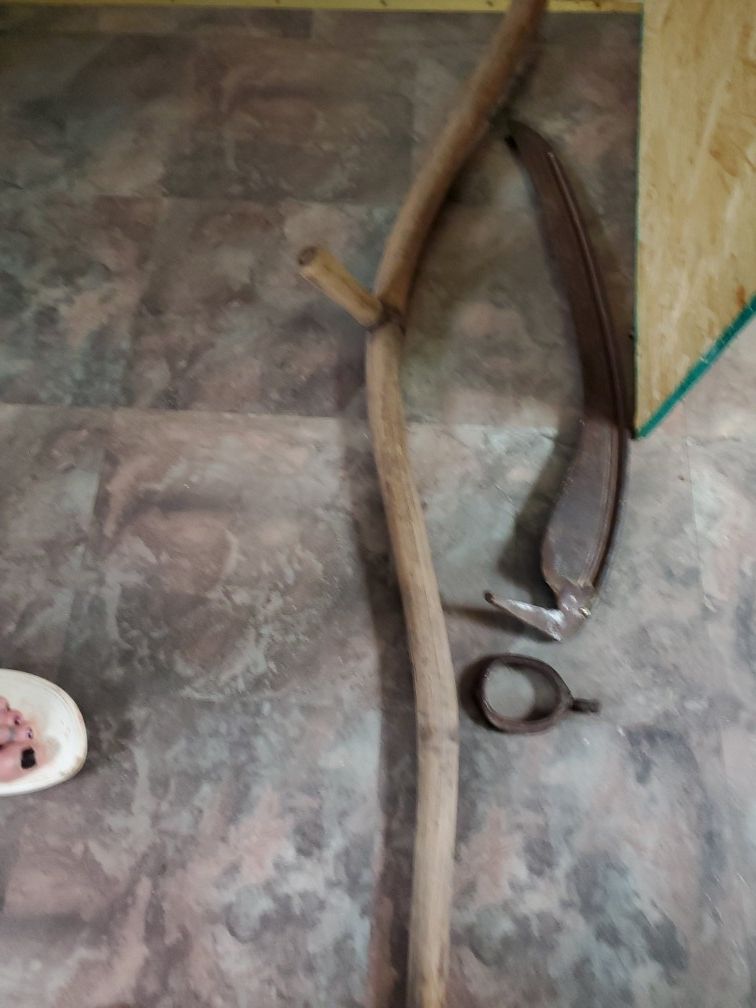 Antique scythe farming sickle patented 1926