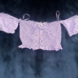Lilac Lace-Up Top