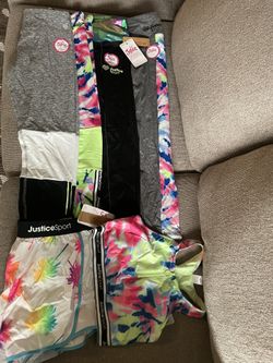 Girls Justice Leggings And Shorts And Top Size 12/14