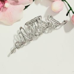 Silver women's large ladies hair pin clip claw gift