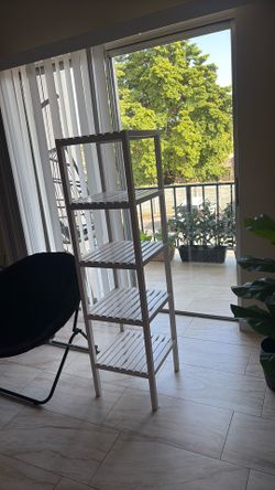 White bathroom shelf