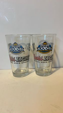 Super Bowl XXXVII Coors Light Pint Glasses Set of 2