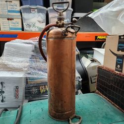 Antique Fire extinguisher salad copper.