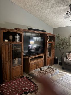 Solid oak wall unit