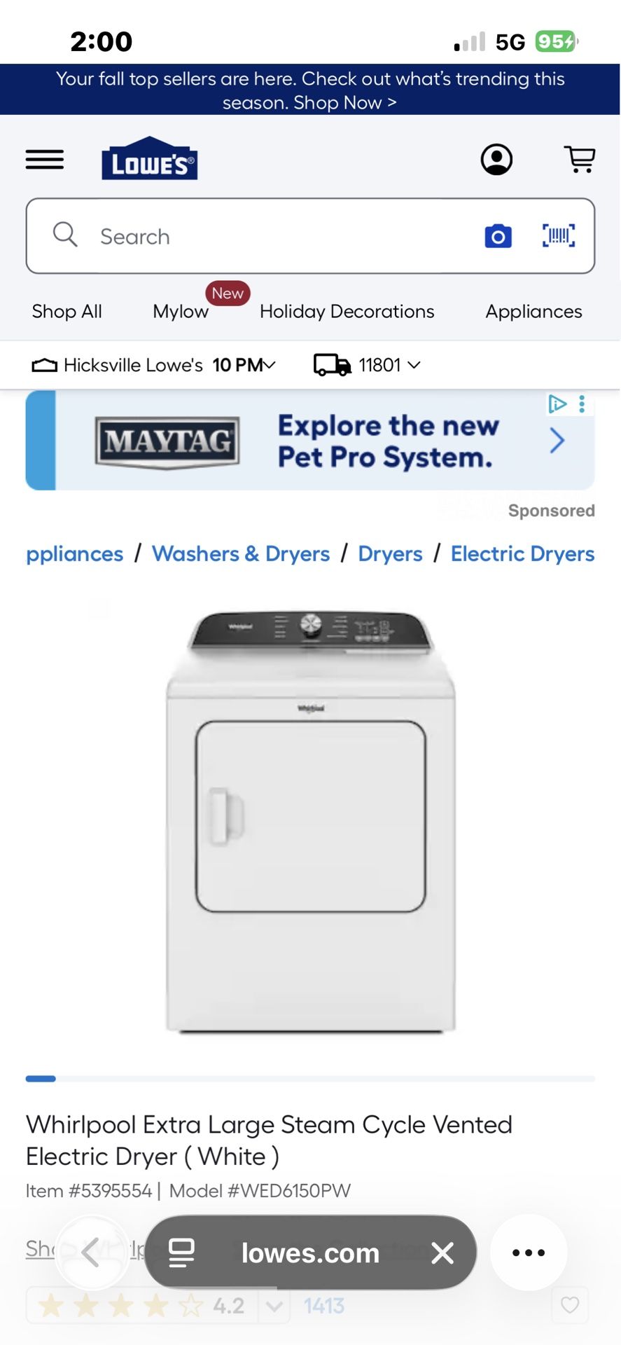 Whirlpool Cabrio Dryer