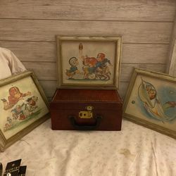 Set Of Three Vintage Cartoon Framed Artwork 