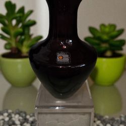 Vintage Blenko Hand Made Crystal Deep Purple Vase