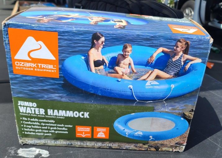 Ozark Trail Jumbo Unisex Blue Water Hammock Pool Float for Sale in