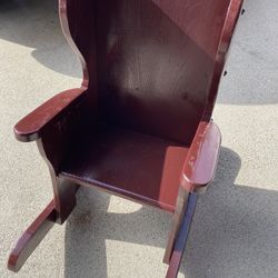 Amish Cherry Oak Wood Child Doll Chair Vintage