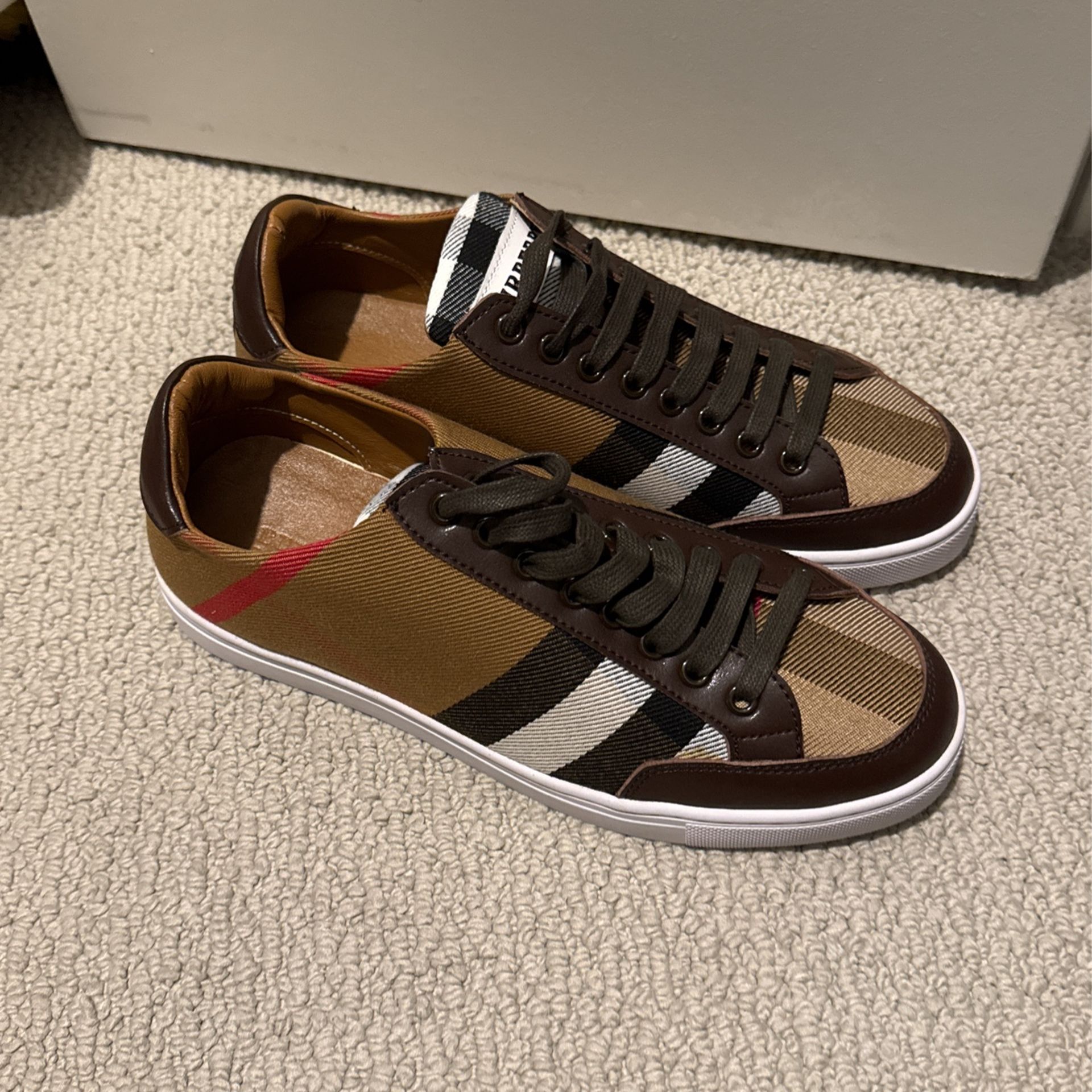 Burberry Plaid Men’s Sneakers - Size 10