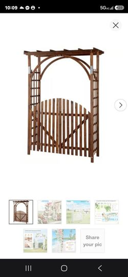 VINGLI 85in Wooden Arbor, Garden Arbor Wedding Arch for Ceremony, Wood Trellis for Plant Climbing, Christmas Decor Pergola