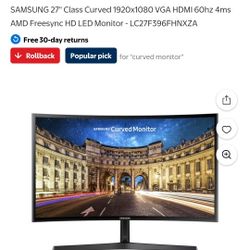 27" Samsung Curved Monitor