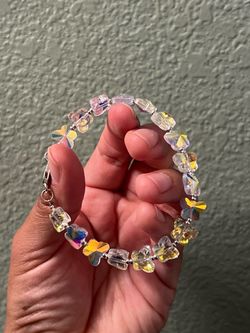 Crystal sterling silver bracelet