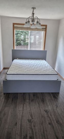 Newer Queen Ikea Malm Bed Frame with MyPillow Mattress