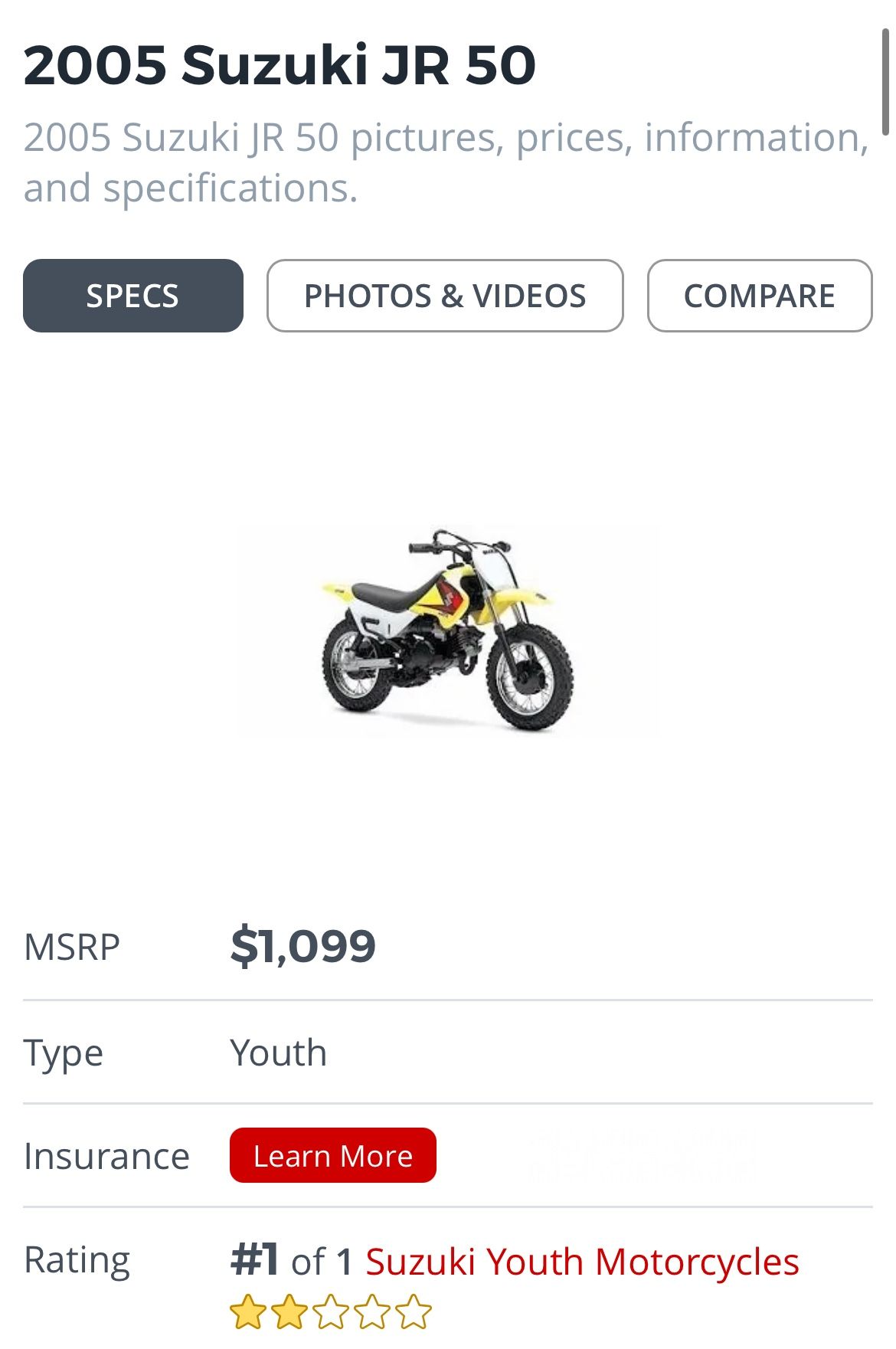 Dirtbike Suzuki Jr50 2005