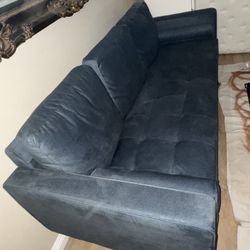 Velvet soft blue couch 