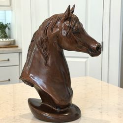 Vintage Horse Bust Ceramic Atlantic Mold Co Large