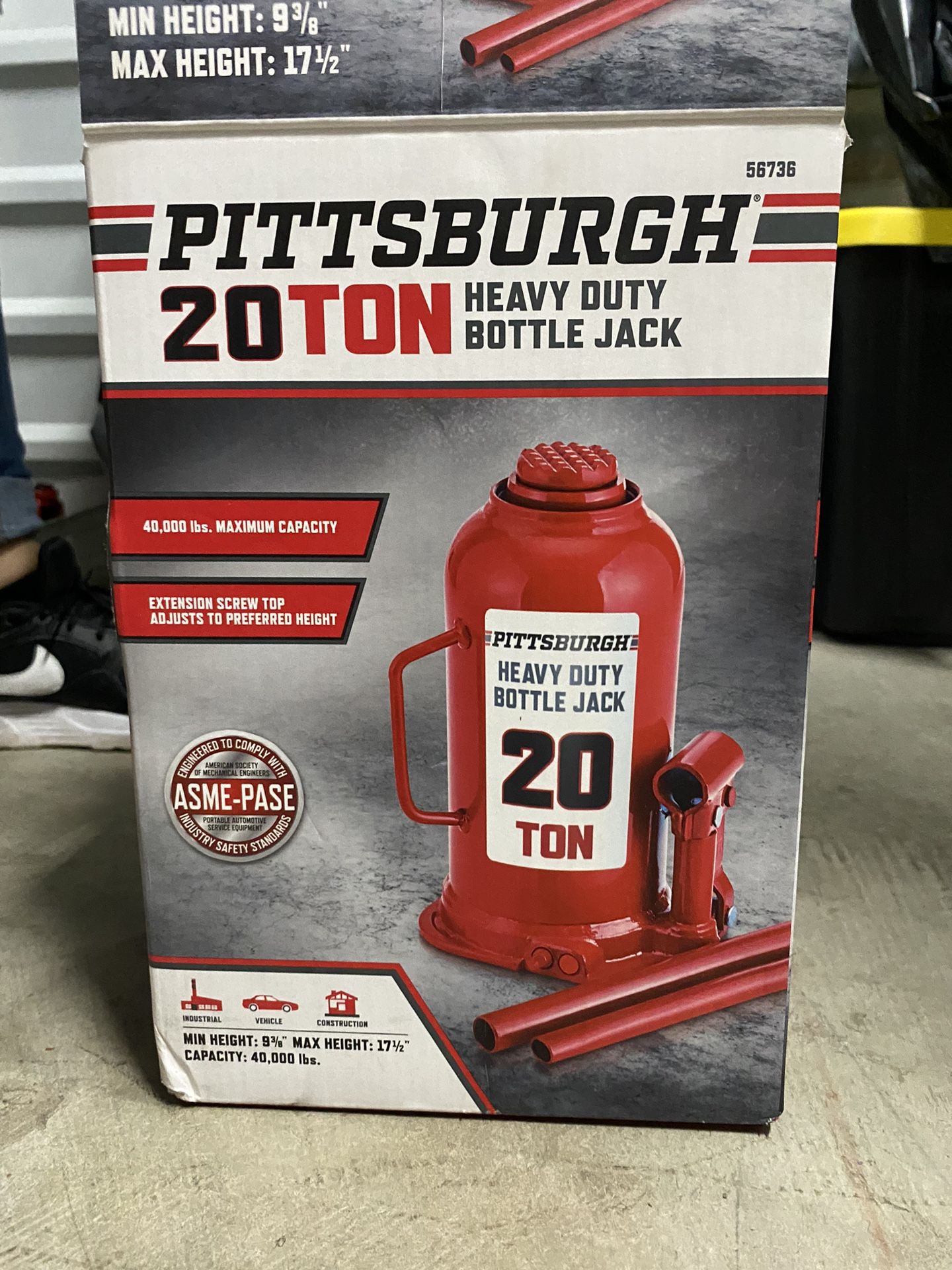 Pittsburgh 20 TON Heavy Duty Bottle Jack
