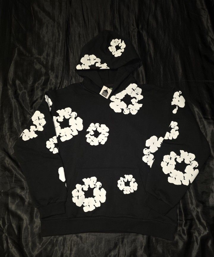 Denim Tears The Cotton Wreath Hoodie, Black, Sizes S, M, & L