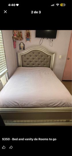 Bed frame and vanity from Rooms to go