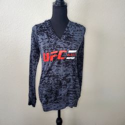 UfC Gym Black And Grey Lightweight Women's Hoodie Size: Small Pull Over Hoodie 