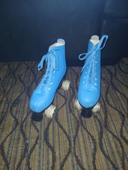 Leather Blue Roller Skates 