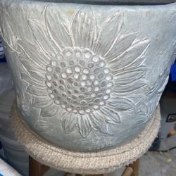 Hand Made And Signed Cement Pot