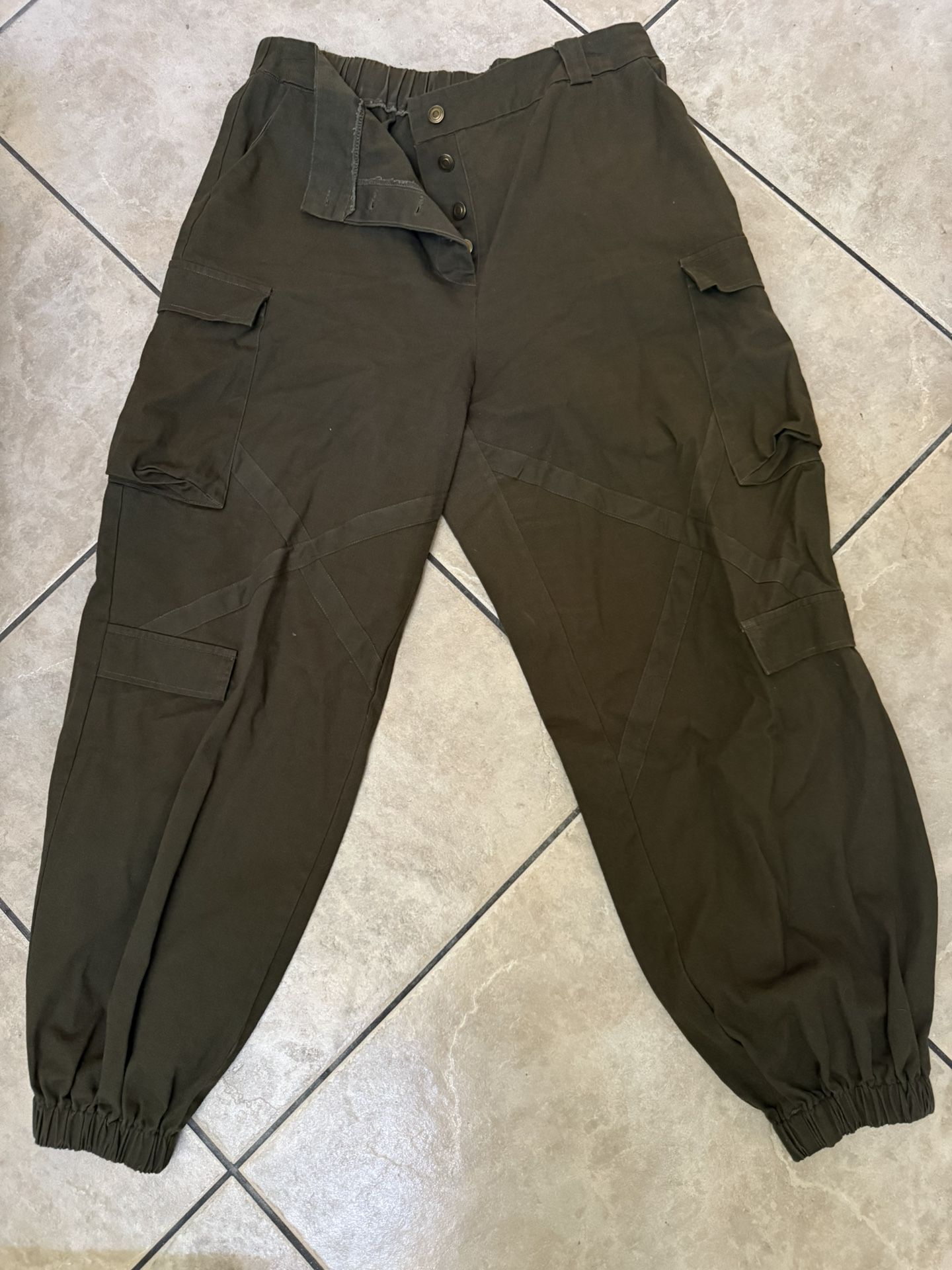 Olive Boyfriend Cotton Joggers