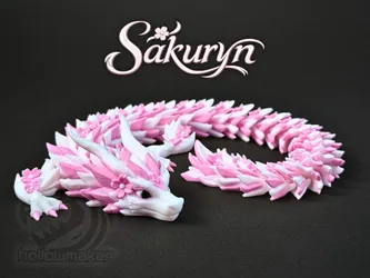 Articulated Cherry Blossom Dragon 3D Printed Multicolor Fidget Toy