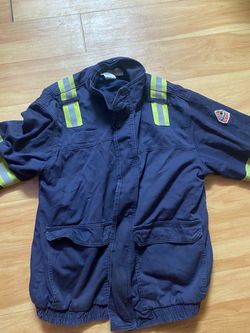 Bulwark FR Navy Work Jacket with Hi-Vis Tape