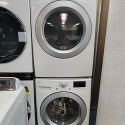 LG Front Loading Washer And Stackable Gas Dryer Set 