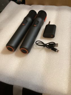 JBL = Wireless Microphone with Dual -Channel Receiver- 2 Mics, Adapter & Charger (Original)