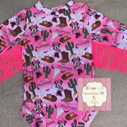 Minnie Mouse Fringe Leotard /western 