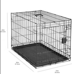 Amazon Basics Foldable Metal Wire Dog Crate with Tray 42-inch, Single Door Styles Thumbnail