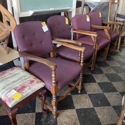 Sets Of Upholstered Wooden Arm Chairs