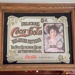Coca Cola Mirror Sign 19x23 Inches just $10
