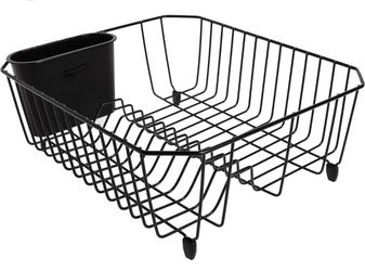 Black Wire Dish Drying Rack with Utensil Holder
