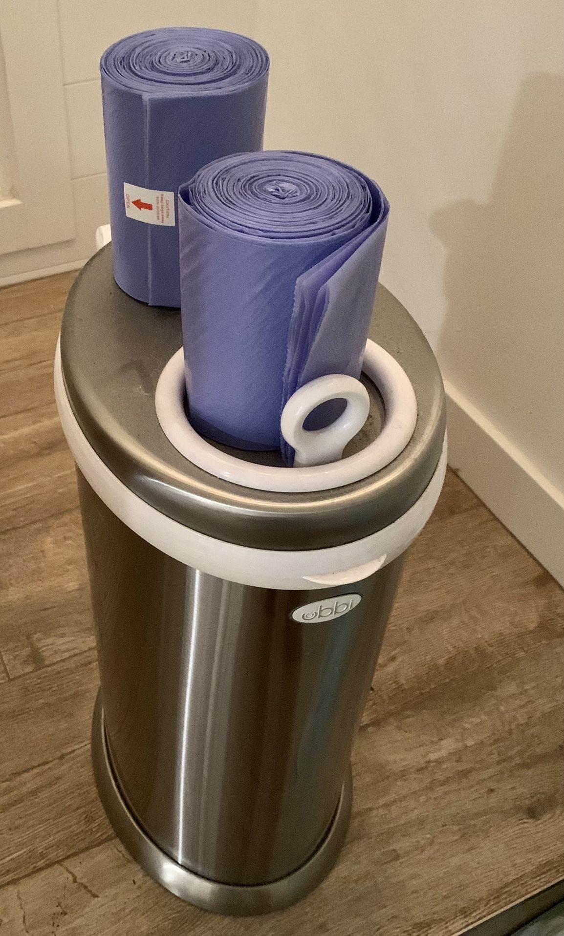 New Ubbi Diaper Pail With 2 Rolls Of Bags