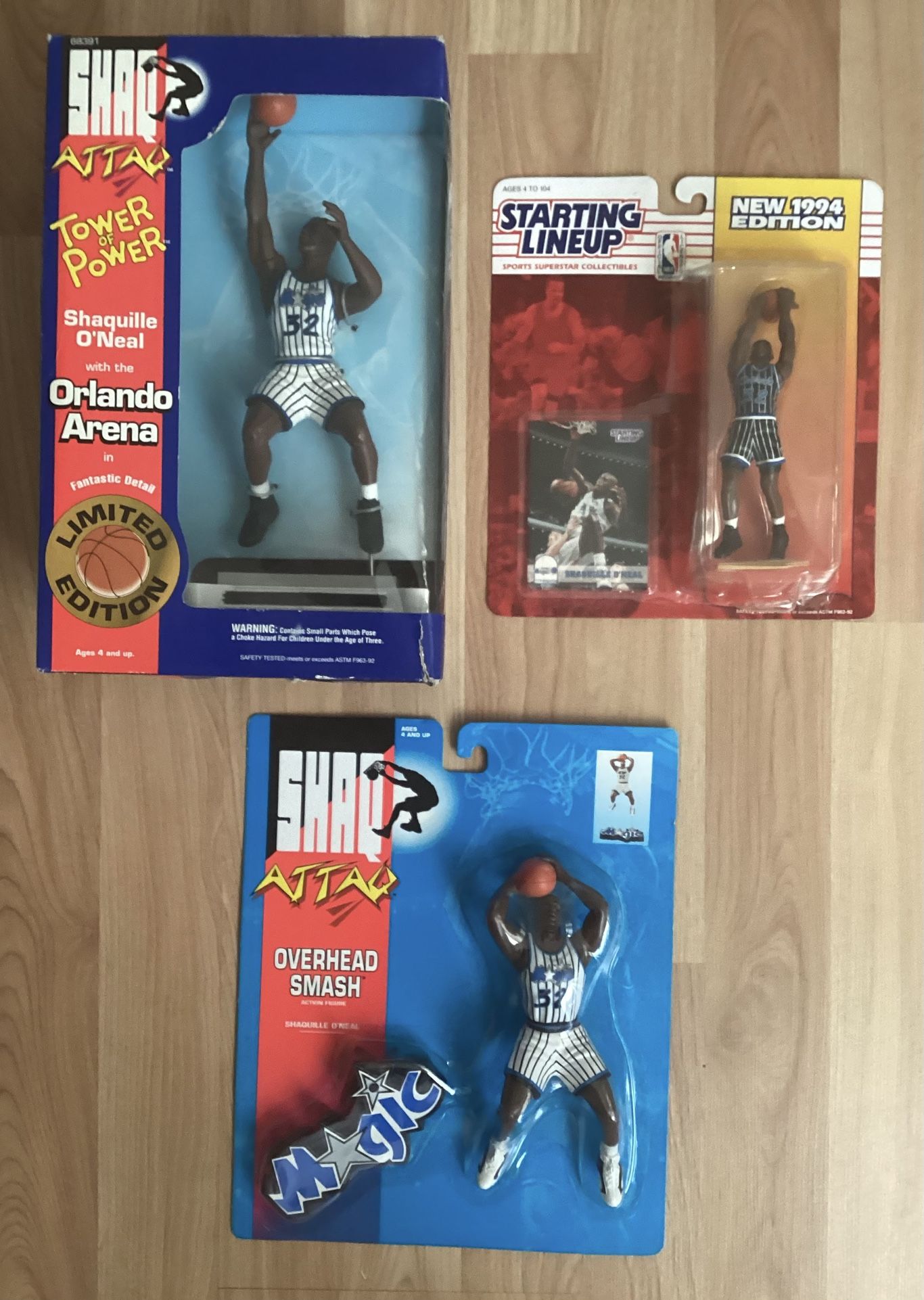 1994-95 Shaquille O’Neal Kenner Starting Lineup And Shaq Attack Action Figures