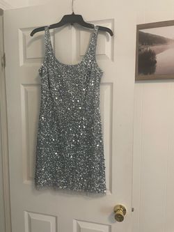 Silver Sequin Mini Dress