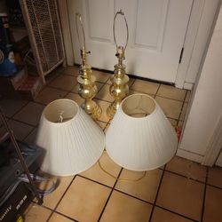 Pair Of Nice Lamps Missing Screw Tops