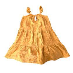 Gap Mustard Yellow Sleeveless Tiered Swing Dress