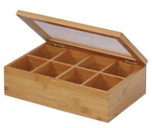 Oceanstar Bamboo Tea Box, 12 Inch, Natural